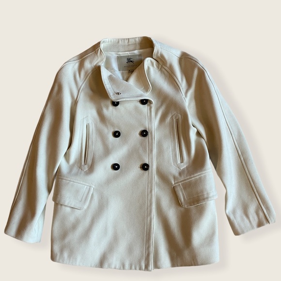Burberry RARE Off-White Raglan Pea Coat US Size 10
